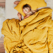 Simple Linen Pillowcases, Set of 2 - Mustard