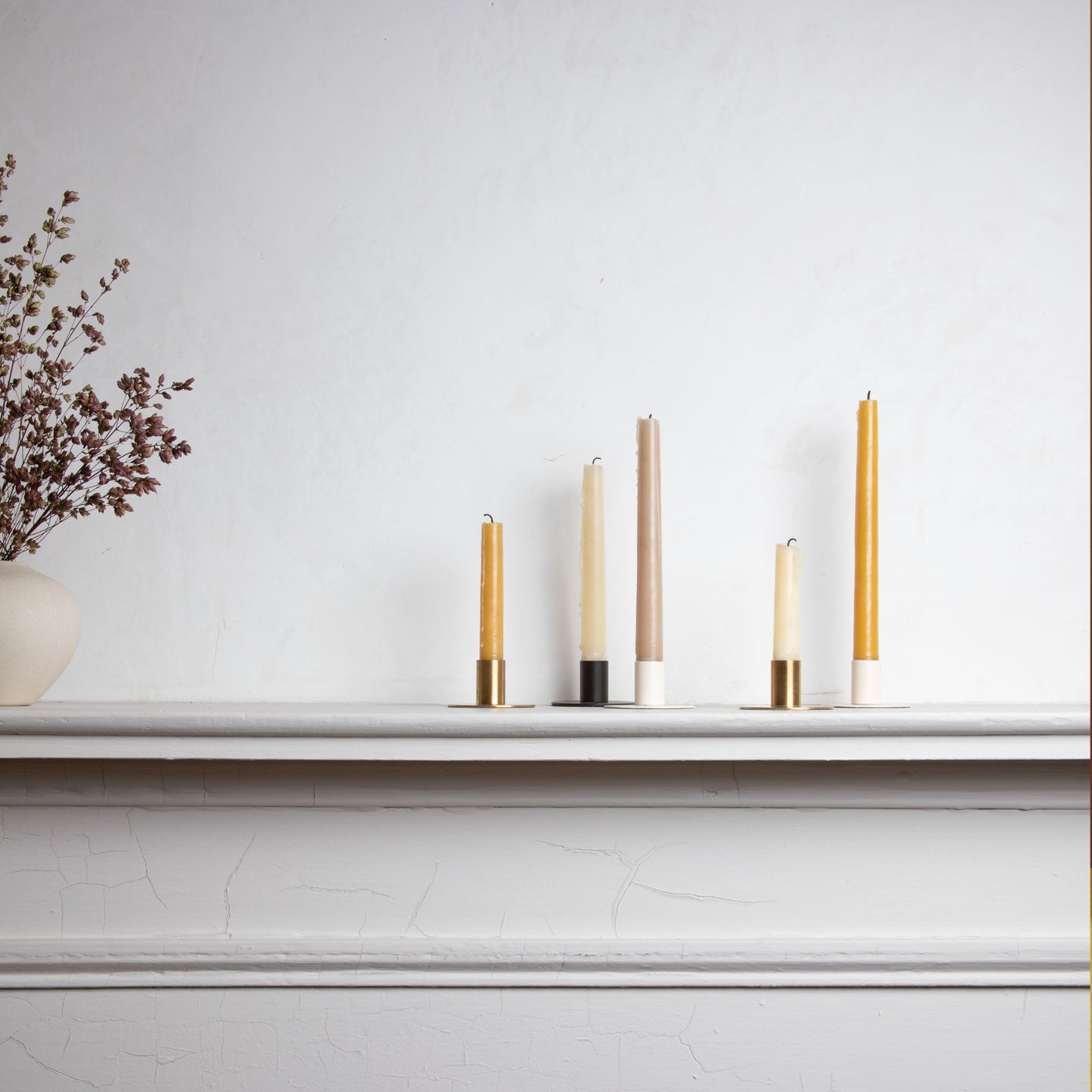 Essential Metal Candle Holders, Set of 2 - Black