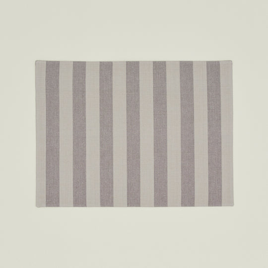 Essential Striped Placemat, Set of 4 - Light Grey/Dark Grey