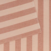 Close up of Essential Striped Placemat in Blush and Terracotta.