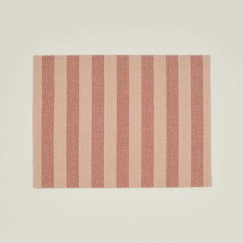 Essential Striped Placemat, Set of 4 - Blush/Terracotta