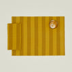 Essential Striped Dinner Napkin and Placemat in Mustard and Bronze