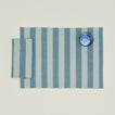 Essential Striped Dinner Napkin and Placemat in Sky and Peacock