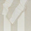 Close up of Essential Striped Tablecloth in Ivory and Flax.
