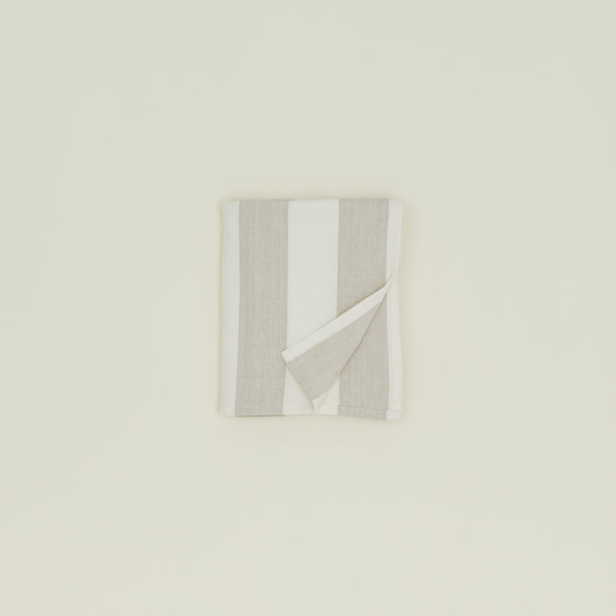 Essential Striped Tablecloth - Ivory/Flax