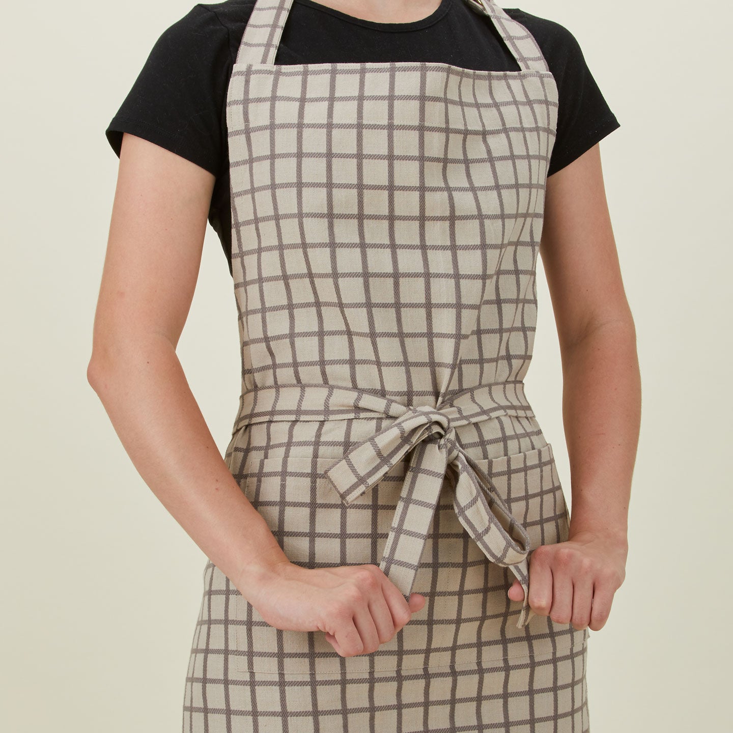 Essential Check Apron Light Grey/Dark Grey