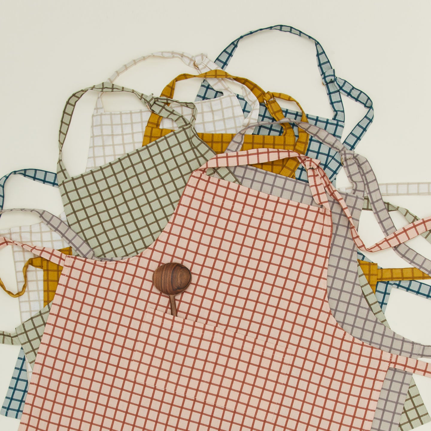 Essential Check Apron - Blush/Terracotta