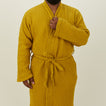 Simple Waffle Bathrobe - Mustard