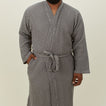 Simple Waffle Bathrobe - Dark Grey
