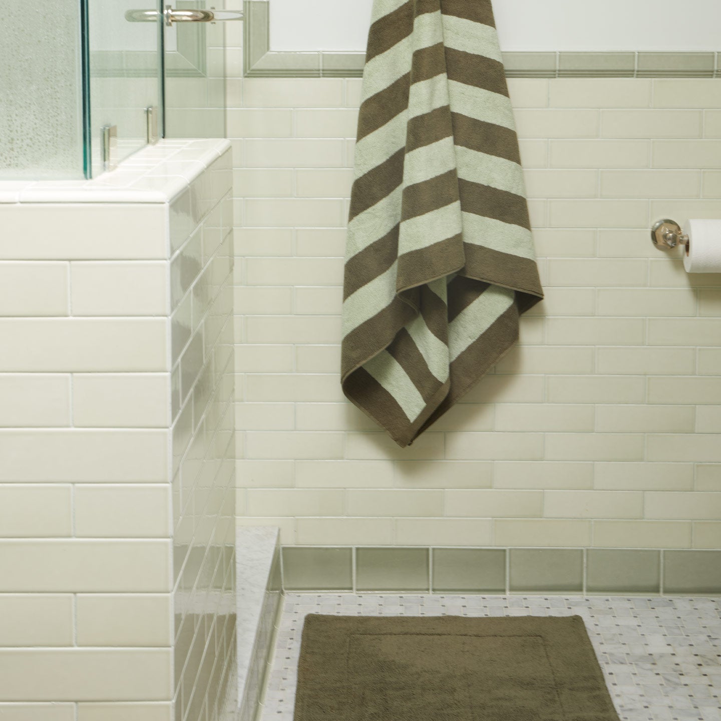 Simple Striped Terry Towel - Sage/Olive