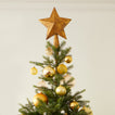5 point tree topper on tree with ornaments
