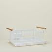 A modern dish rack in white. 