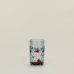 Hobnail Tumbler in Blue filled with water and fruit.
