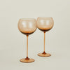 Ribbed Red Wine Glass, Set of 2 - Brown
