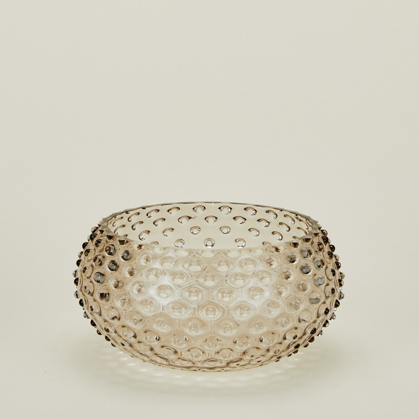 Glass hobnail grey serving bowl.