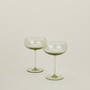 Ribbed Cocktail Coupe, Set of 2 - Olive