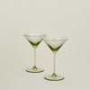 Ribbed Martini Glass, Set of 2 - Olive