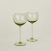 Ribbed Red Wine Glass, Set of 2 - Olive