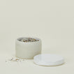 Atelier Trema sugar et salt pot with lid off and salt