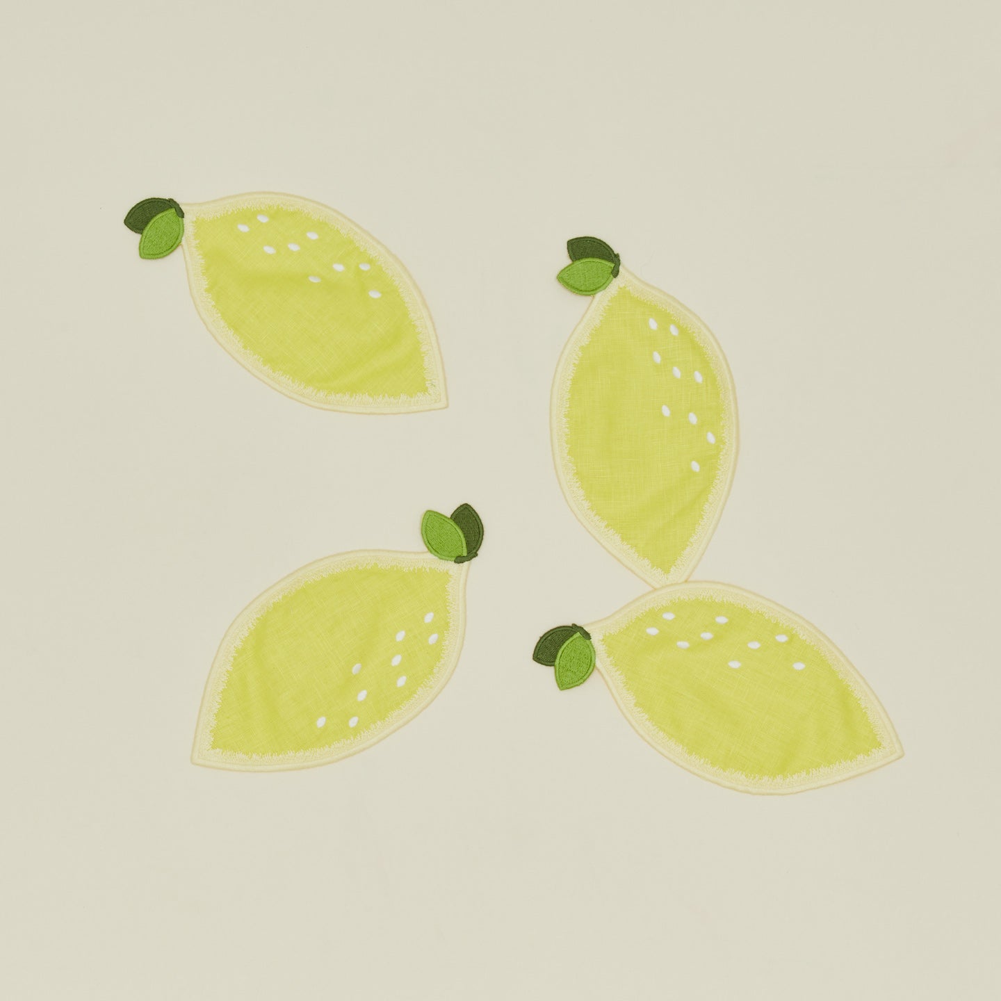 Lemon cocktail napkins, set of 4