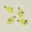 Lemon cocktail napkins, set of 4 with glasses with straws and mint.