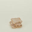 Stacked travertine scalloped coasters