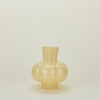 Glass Pleated Vase - Opaque Yellow
