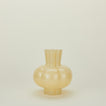 Opaque yellow glass pleated vase