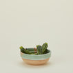 Medium marbleized glazed bowl with cucumbers