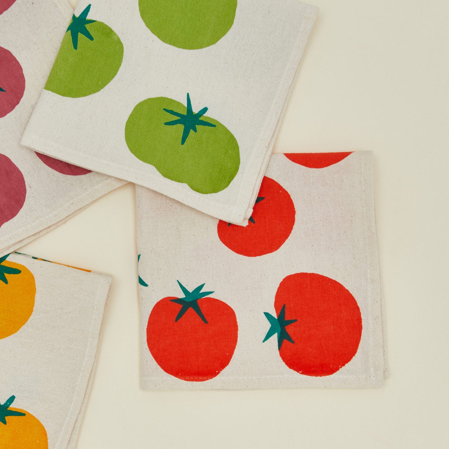 Close up view of Tomato cocktail napkins