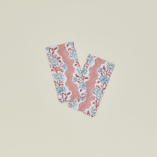 Block Printed Floral Napkins, Set of 2 - Blush Floral
