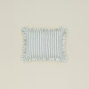 Block Printed Striped Ruffled Pillow Cover - Olive Stripe