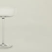 Detail view of crystalline champagne coupe