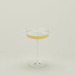 Crystalline champagne coupe with champagne
