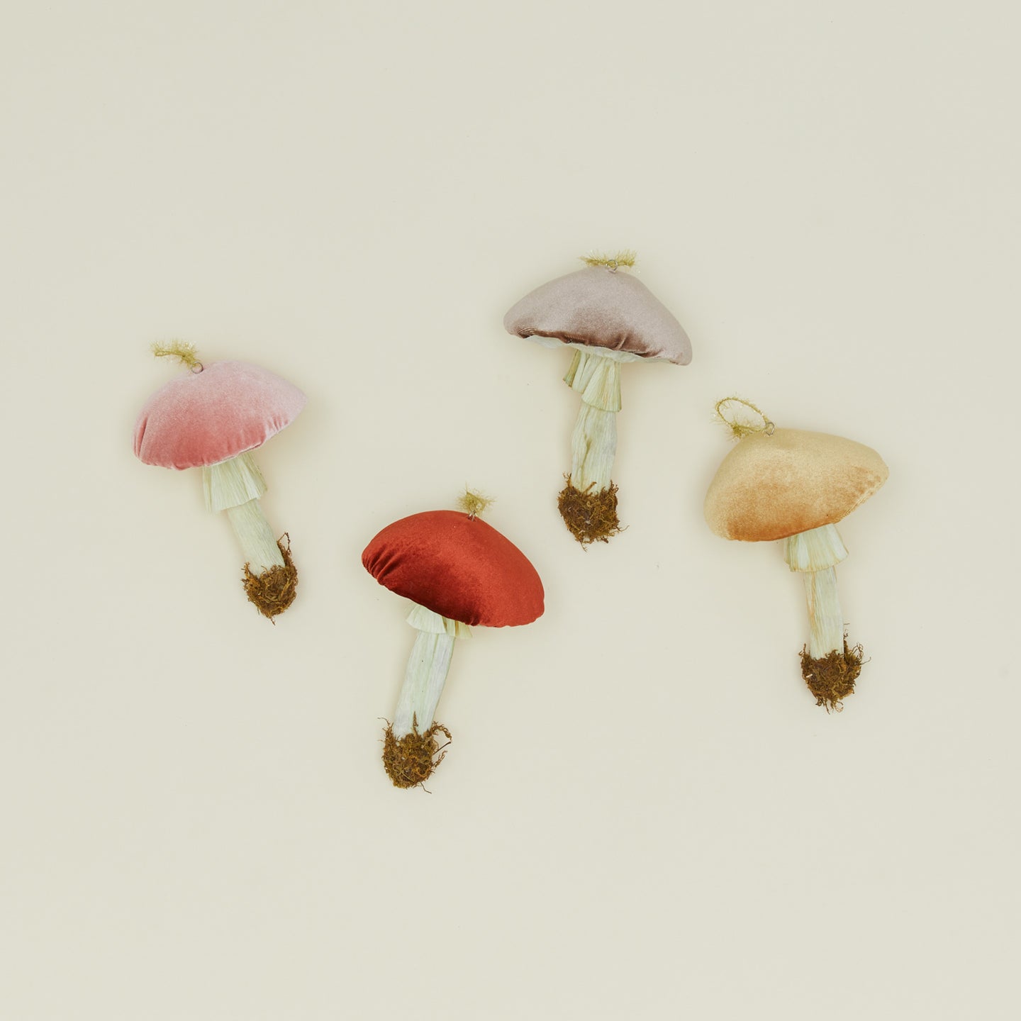 Handmade Velvet Mushroom Ornament  family