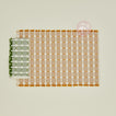 Dove and Donkey hopsack napkin in leaf with glass and placemat