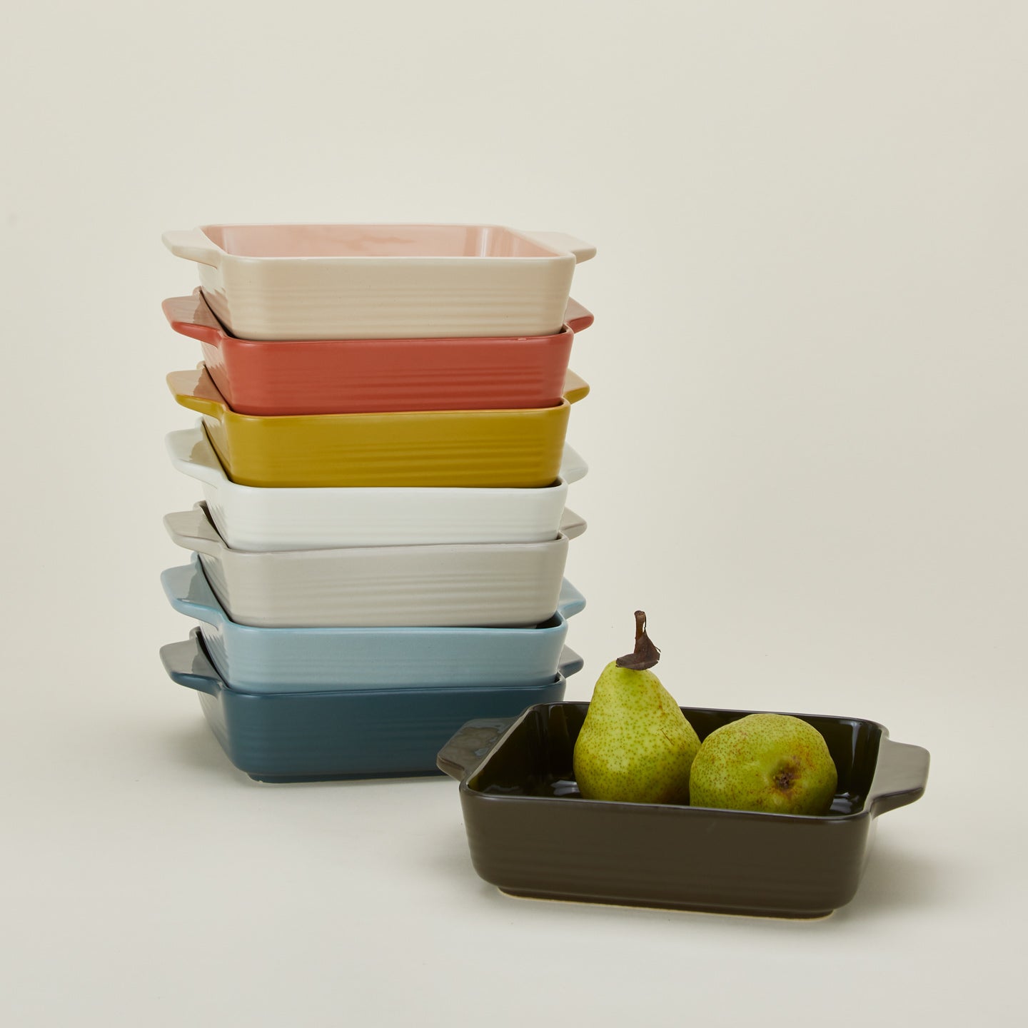 8" x 8" essential bakeware in various colors