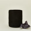 Essential woven wastebasket in black
