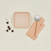 8x8 bakeware in blush with cherries oven mitt and slotted spoon