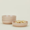 Four Essential Low Bowls in Sky, with tortilla chips.