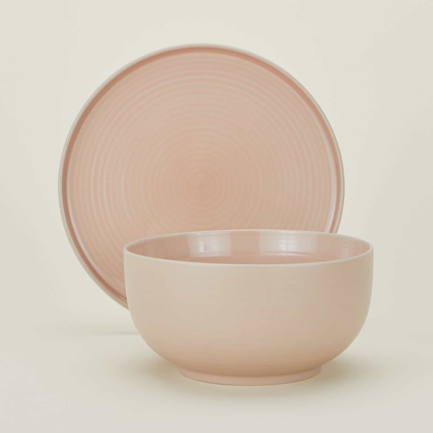 Essential Serving Bowl and Serving Platter in Blush.