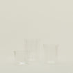 Group of three Essential Glasses in Clear in Small, Medium and Large sizes.