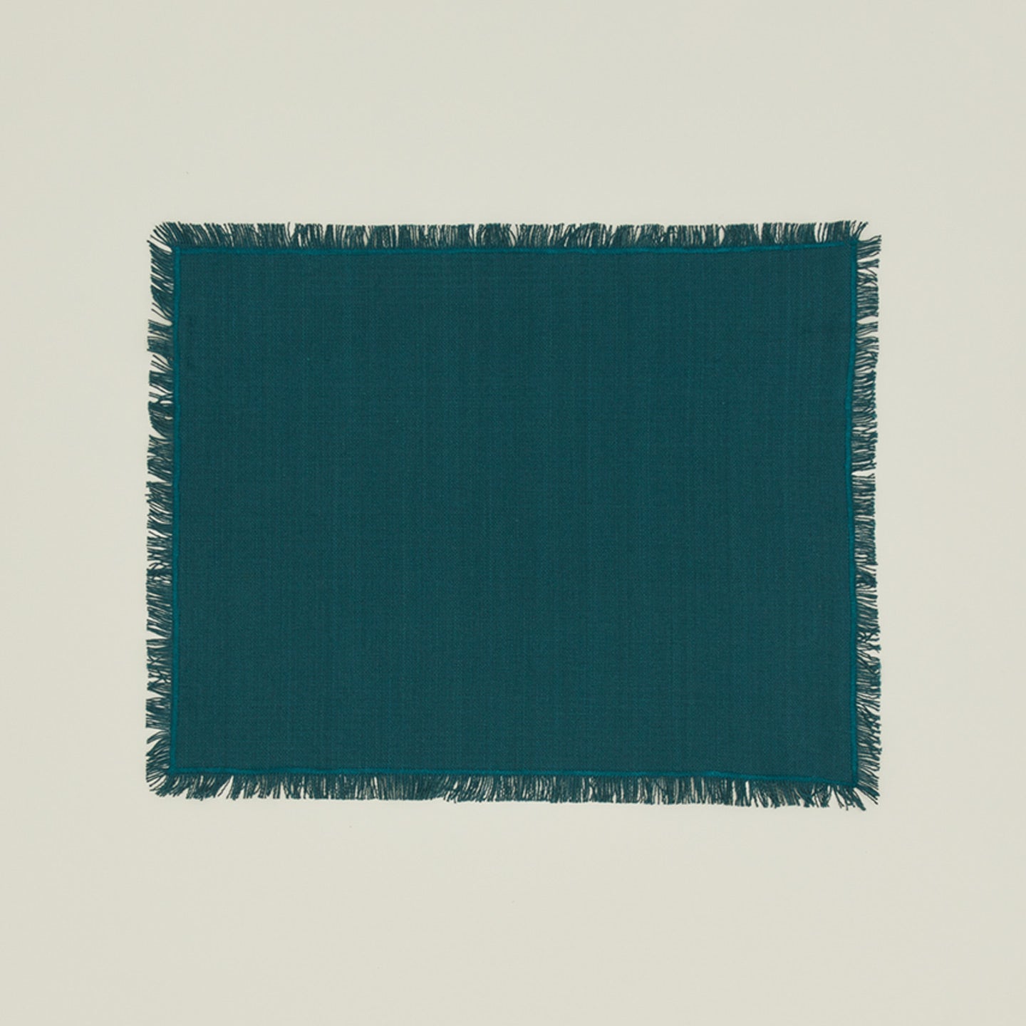 Essential Cotton Placemat in Peacock.
