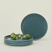 Set of 4 essential dinnerware salad plates in peacock with brussels sprouts