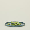 Essential serving platter in peacock with snap peas