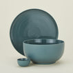 Essential serveware set in peacock with platter serving bowl and extra small bowl