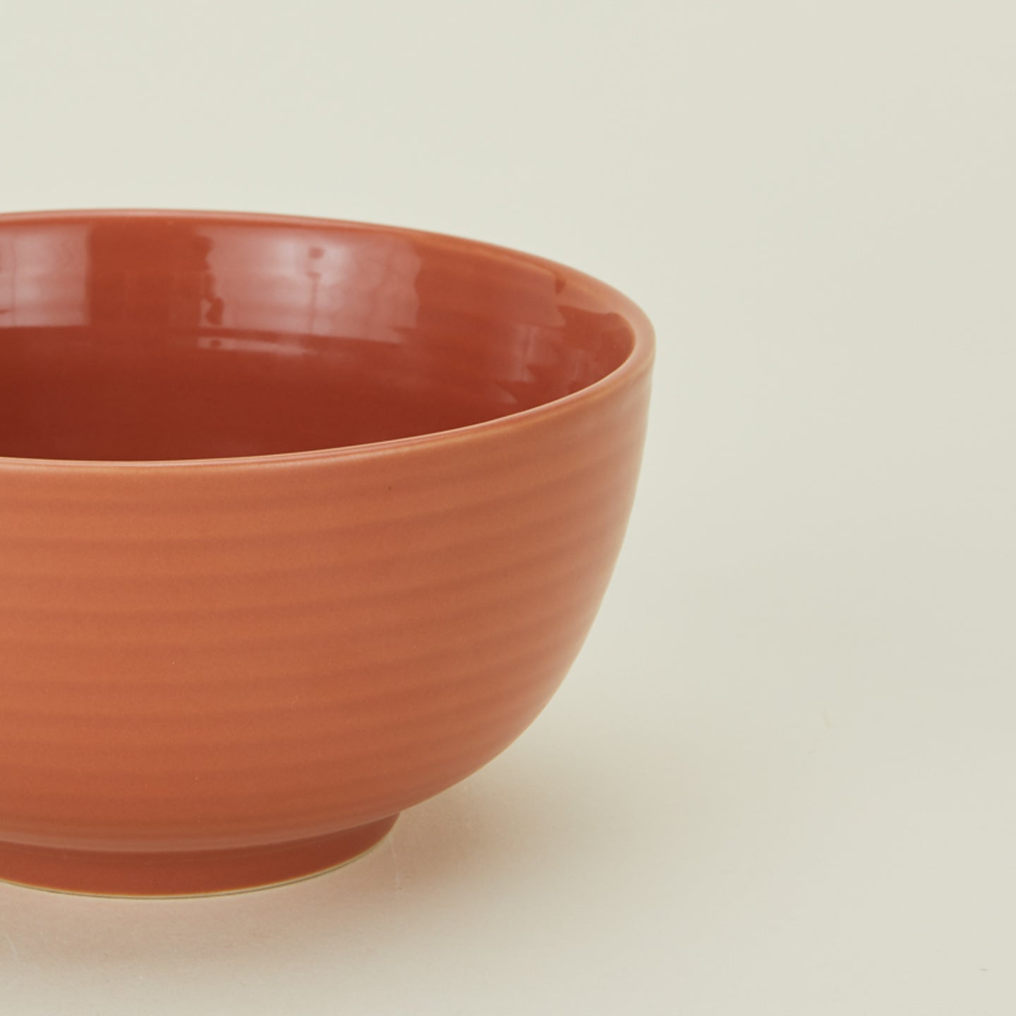 Close up view of essential dinnerware large bowl in terracotta