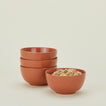 Set of 4 essential dinnerware large bowls in terracotta with cereal