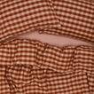 Essential Gingham Duvet - Blush/Terracotta on bed with matching pillow cases