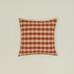 Gingham square pillow in blush/terracotta